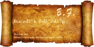Buczák Fülöp névjegykártya